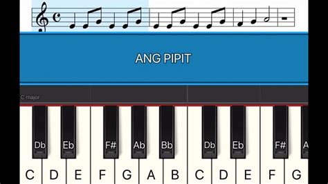 Ang Pipit Easy Piano Tutorial With Metronome Youtube