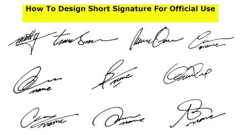 Short Signatures Short Signature Ideas For My Name How To Design