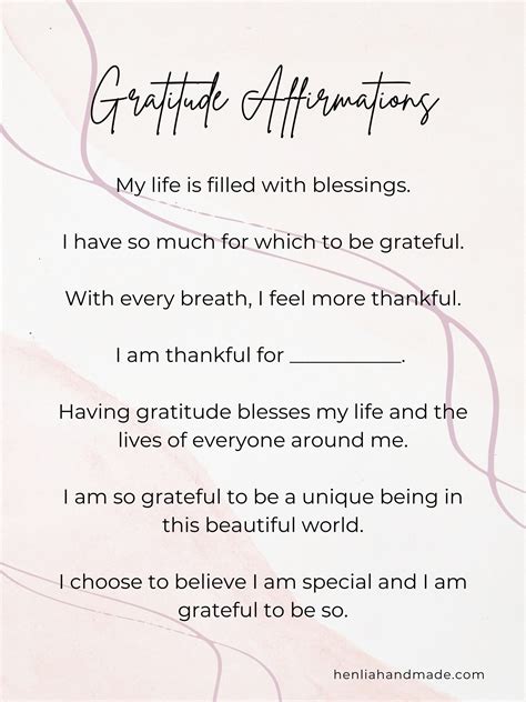 Morning Gratitude Affirmations - Henlia Handmade