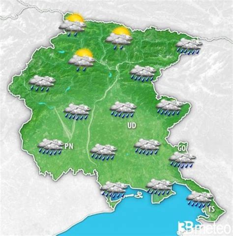 Meteo Friuli Venezia Giulia maltempo in arrivo giovedì con piogge e