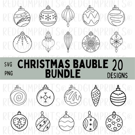 Christmas Bauble SVG Bundle Bauble SVG Christmas Svg Xmas - Etsy