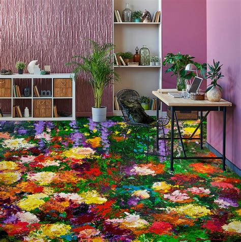 3d Oil Painting Colorful Flowers 9633 Allan P Friedlander Floor Mural