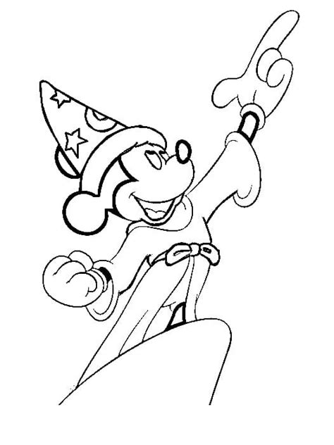 Mickey Mouse The Sorcerer Coloring Page Free Printable Coloring Pages