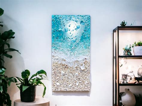 Resin Painting The Marble Beach Ocean Resin Art Epoxy Resin Beach 3d