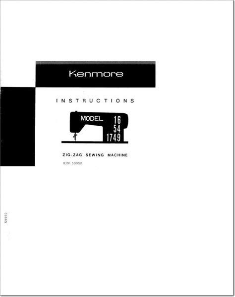 Instruction Manual For For Kenmore 16541749 Sewing Machine