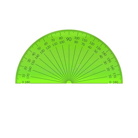 Plastic Circular Protractor Stock Vector Illustration Of Line White