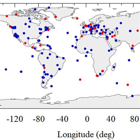 Geographical Distribution Of The 280 Igs Stations Which Provide Daily Download Scientific