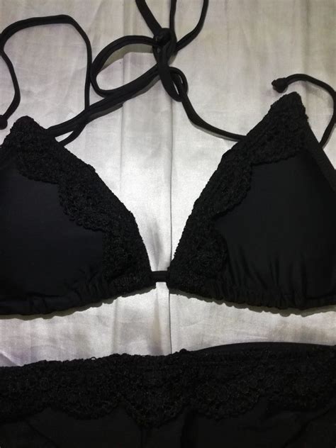 Piece Black Lace Bikini Women S Fashion Swimwear Bikinis Swimsuits On Carousell