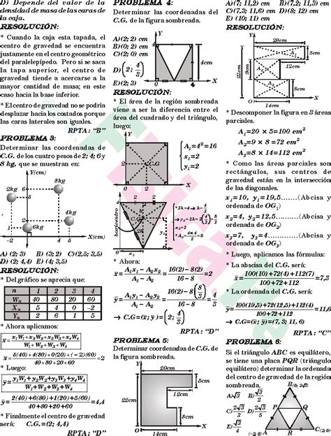 Fisica Aplicada Ejercicios De Centro De Gravedad