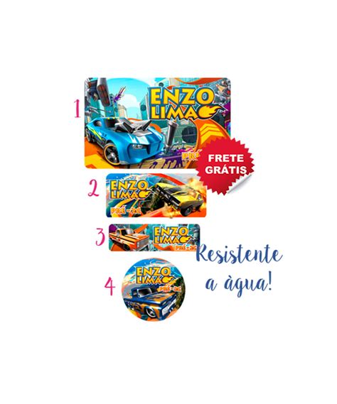 Etiquetas Escolares Hot Wheels Elo Produtos Especiais