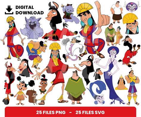 Clipart Bundle Layered Svg The Emperor S New Groove Etsy Australia