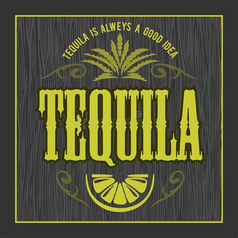 Vintage Alcohol Tequila Drink Vector Bottle Label. Sticker or Poster for Tequila Tipple Stock ...