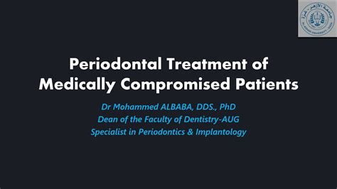 Periodontal Treatment Of Medically Compromised Patients Part Youtube