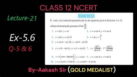 Lecture 21 Ex 5 6 NCERT Ch 5 Continuity And Differentiability