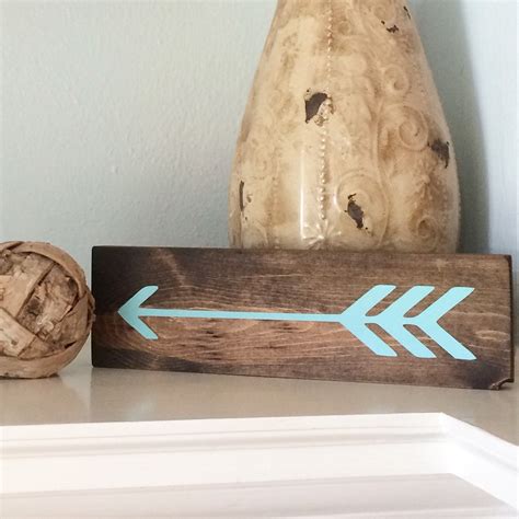 Distressed hand painted arrow wood sign