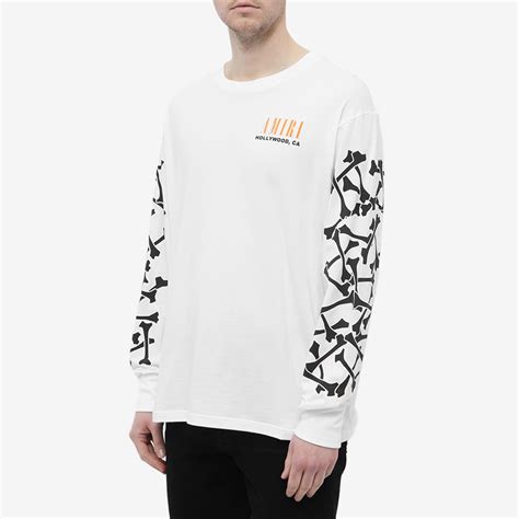 Amiri Long Sleeve Bones Tee White End De