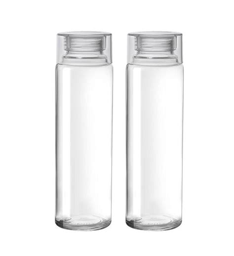 Tagrock Clear Glass Fridge Water Bottle 1000ml Set Of 2 Home And Kitchen