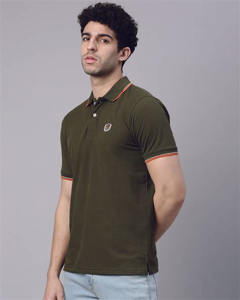 Buy Mens Olive Green Polo T Shirt Online At Bewakoof