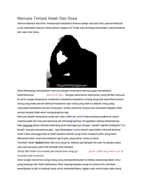 Manusia: Tempat Salah dan Taubat | PDF | Karier & Perkembangan | Agama ...