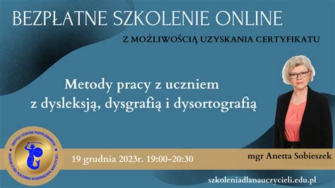 Metody Pracy Z Uczniem Z Dysleksj Dysgrafi I Dysortografi