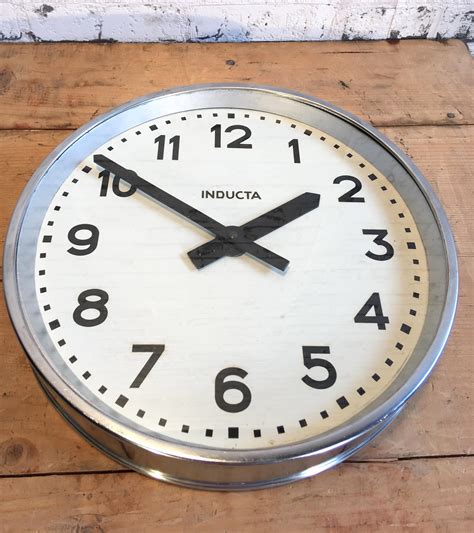 Swiss Vintage Industrial Wall Clock Inducta At 1stdibs Inducta Clock