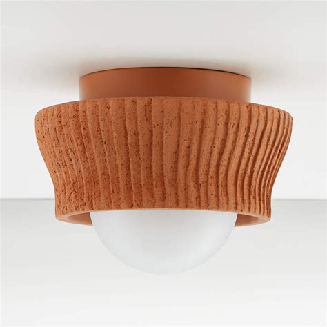 Roja Terracotta Small Flush Mount Light Reviews Crate And Barrel