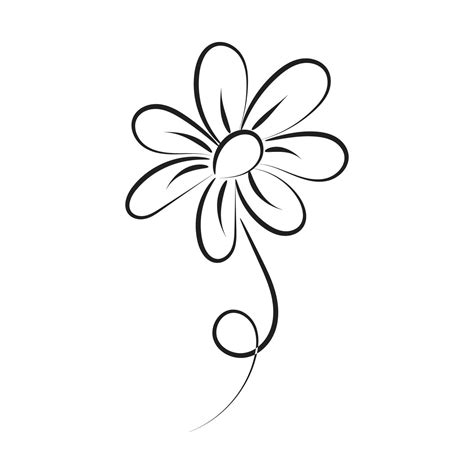siluetas negras, flores y hierbas aisladas sobre fondo blanco. flor de