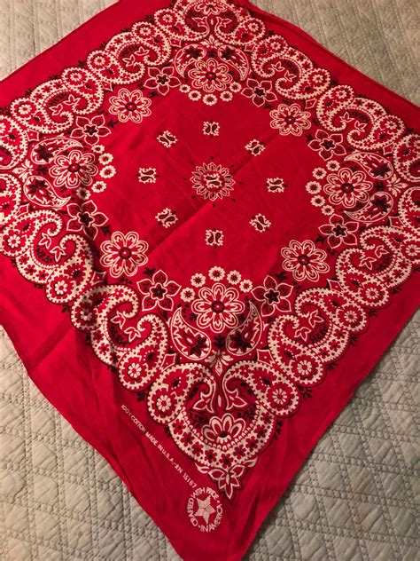 Vintage Bandana Red Bandana Vintage Fast Color Bandana S Red