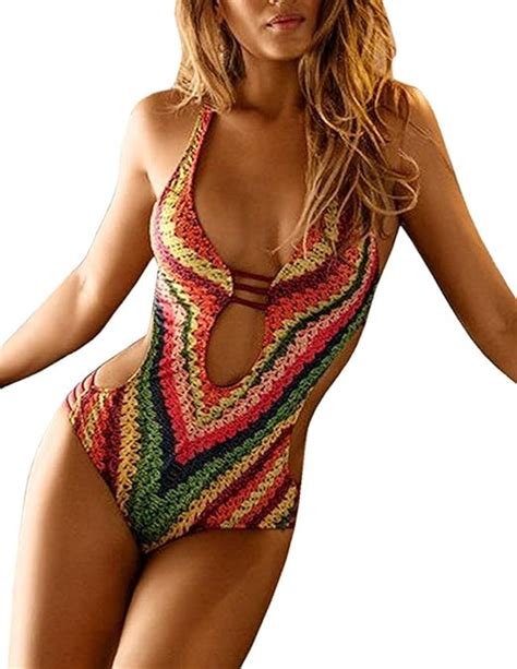 Modetrend Mujer Bikini Push Up De Escotado Por Detrás Deep V Neck