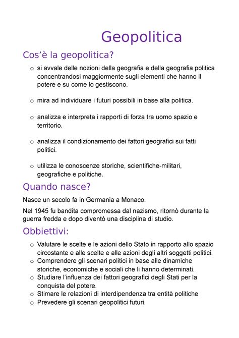 Geopolitica Significato Del Termine E Differenza Con Le Altre