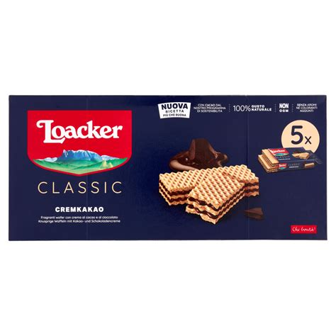 Loacker Wafer Classic Cremkakao Wafers Con Crema Di Cioccolato E Cacao