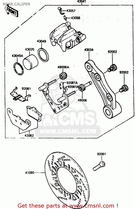 Kawasaki ZX600A1 1985 EUROPE UK FR GR IT NR SD REAR CALIPER Buy