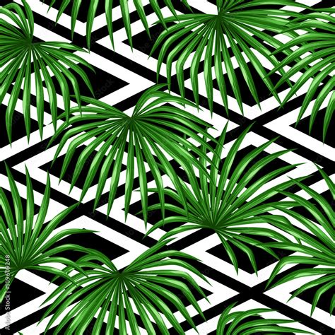 Seamless pattern with palms leaves. Decorative image tropical leaf of ...