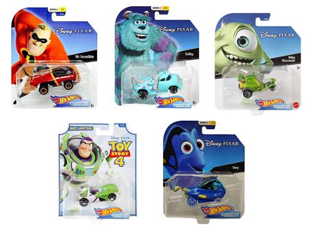 Buy Hot Wheels Disney Car Set Dory Mike Sulley Mr Incredible Buzz Lightyear Online At