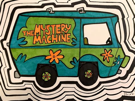 Scooby Doo Mystery Machine Art Artwork Drawings Cartoons Etsy