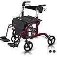 Amazon Vive 2 In 1 Rollator Transport Wheelchair Walker For