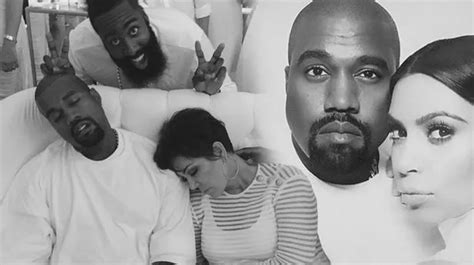 Kanye West And Kris Jenner Fall Asleep On Each Other At James Harden S Yacht Party Mirror Online