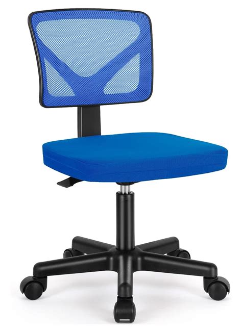 Armless Small Home Office Desk Chair, Ergonomic Low Back Computer Chair ...