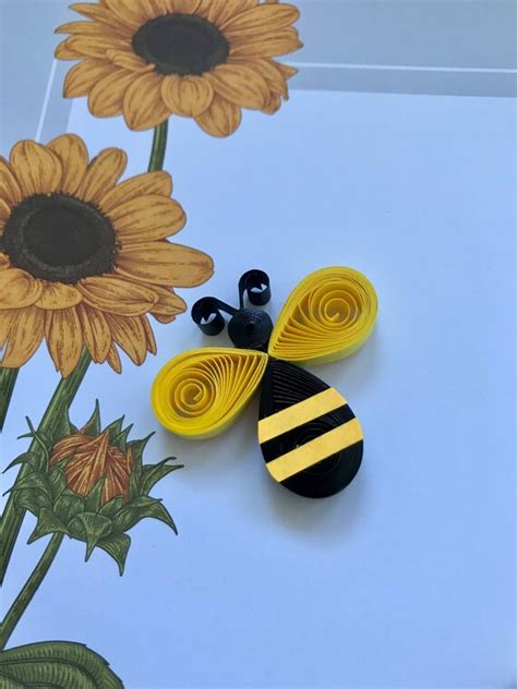 Quilling Magnet Bumble Bee Quilled Fridge Magnet Beautiful Etsy