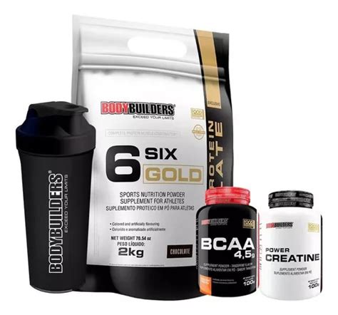 Kit Whey Six Isolate 2kg Creatina Bcaa Coqueteleira Mercadolivre