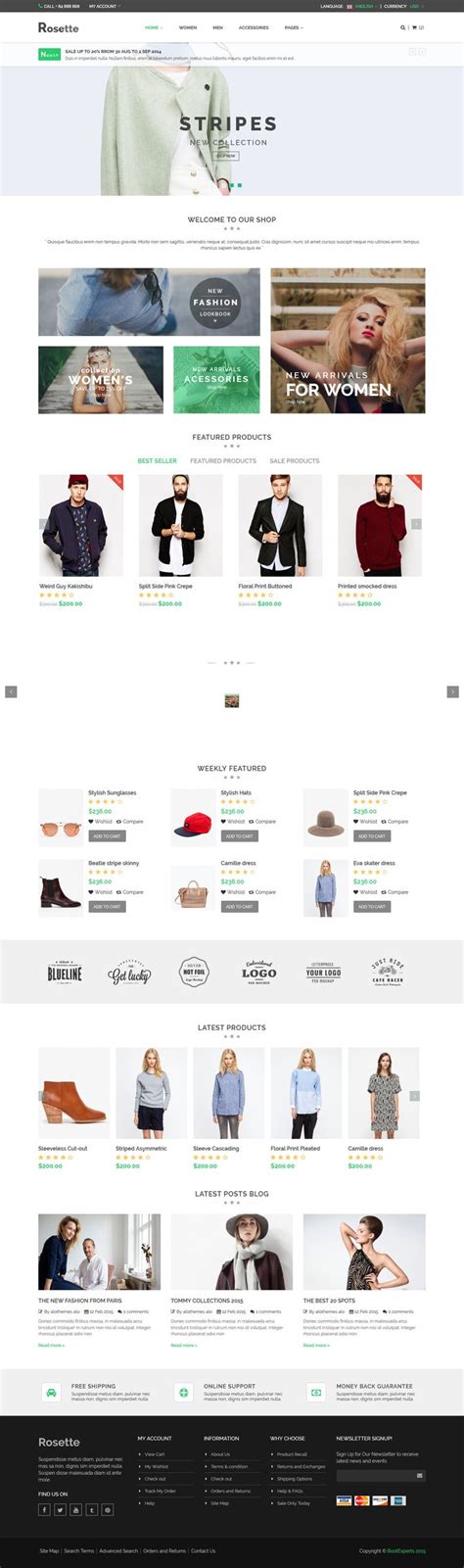 Rosette Fashion Store Html Template Using Bootstrap Html Templates