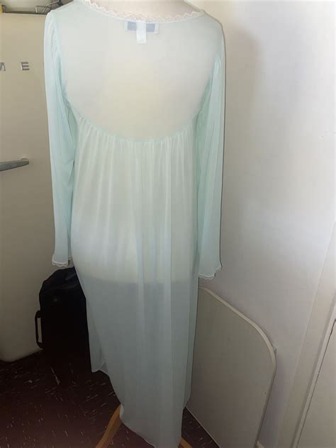 Vintage Silk Essence Miss Elaine Nightgown Sheer Lace… Gem