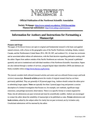 Fillable Online Northwestscience Information For Authors And