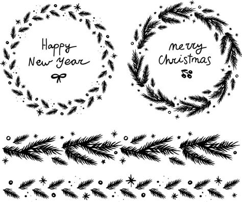 Black and White Christmas Border Vector Images (over 23,000)