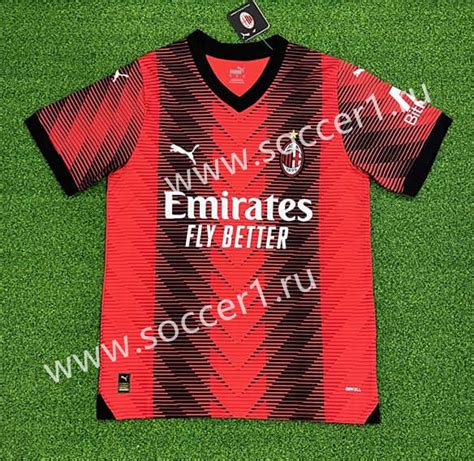 S 4XL 2023 2024 AC Milan Home Red Black Thailand Soccer Jersey AAA