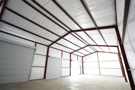 30x60 Red Iron Metal Building In Kingsbury Texas 78638 WolfSteel