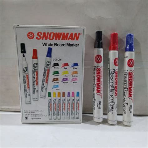 Spidol Snowman Whiteboard Bg Pilih Warna Hitam Biru Merah Murah