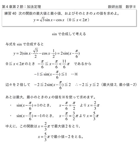 数学Ⅱ 2節：加法定理 三角関数の最大最小 ♡赤城ﾐ・ ・ﾐ♡