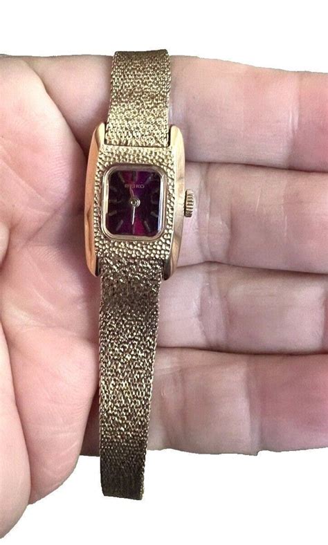 Vtg Seiko Womens Watch 11 3409 Manual Wind Mesh And Safety Chain