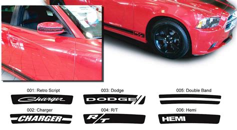 Dodge Charger Mirror Decal Sticker Hemi Rt Graphics Fits To Models 2011 2016